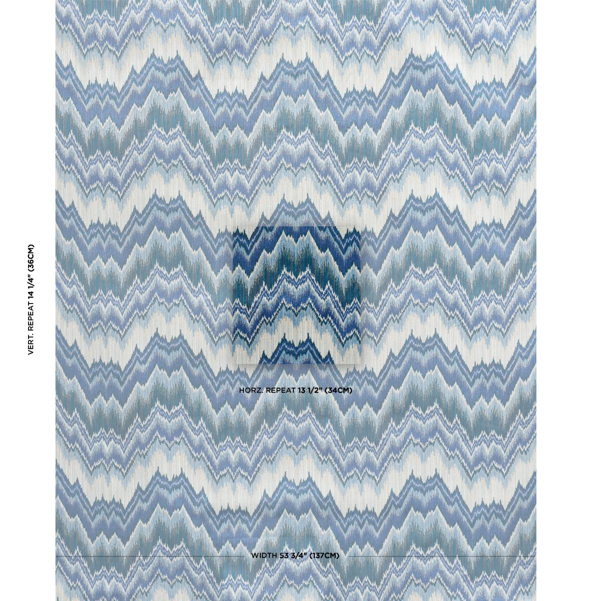 Bezique Flamestitch Velvet - Lapis Fabrics | Schumacher
