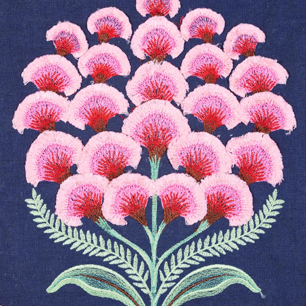 Aurelia Embroidery - Navy Fabrics | Schumacher