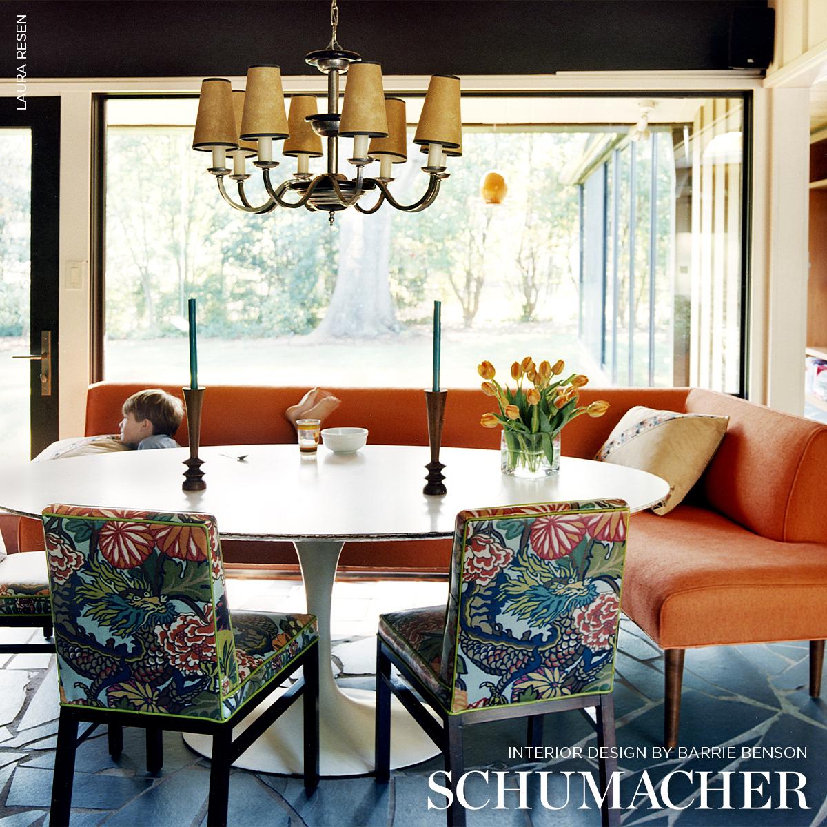 Chiang Mai Dragon Velvet - Aquamarine Fabrics | Schumacher