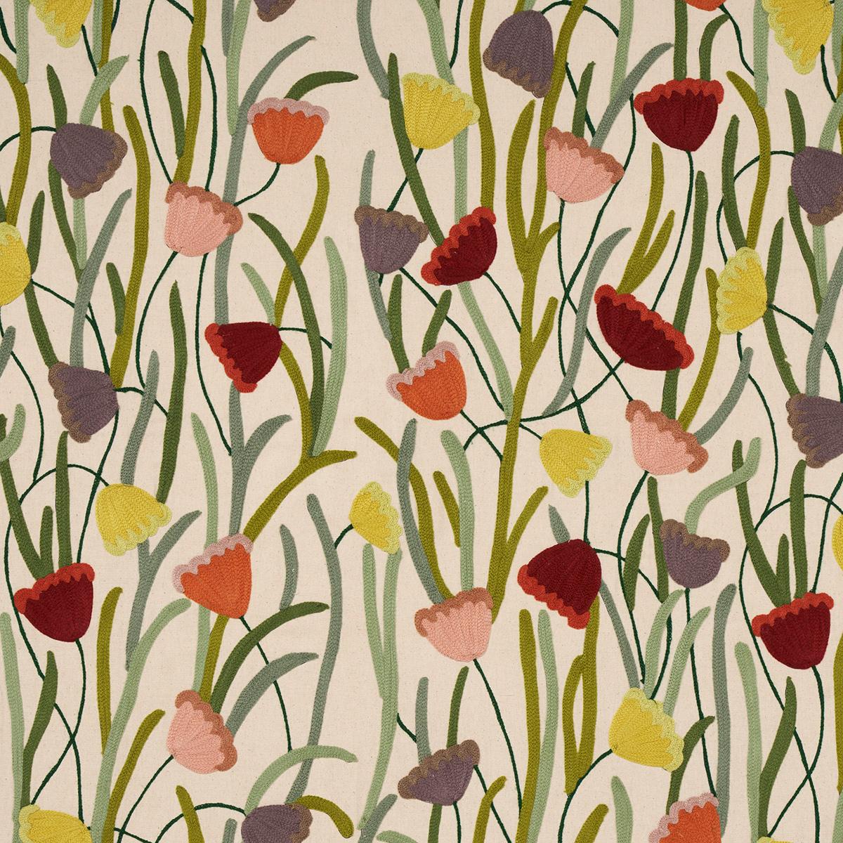 Deco Flower Embroidery - Multi Fabrics | Schumacher