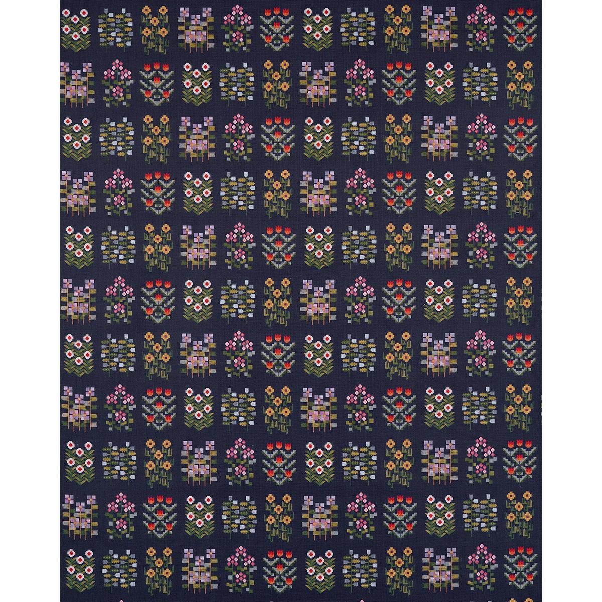 Annika Floral Tapestry - Multi On Navy Fabrics | Schumacher