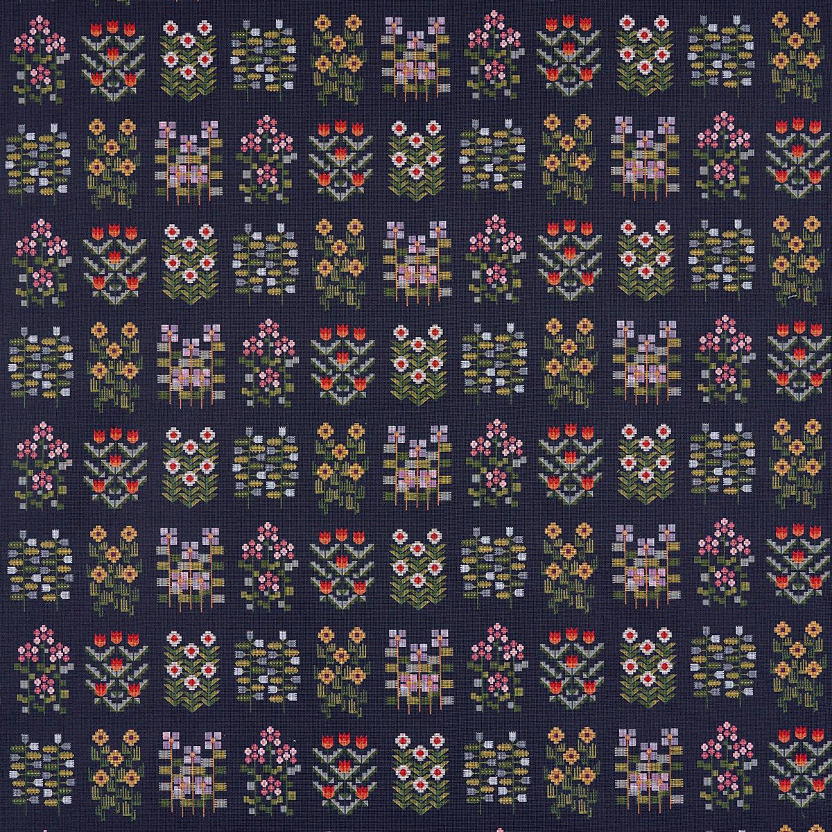 Annika Floral Tapestry - Multi On Navy Fabrics | Schumacher