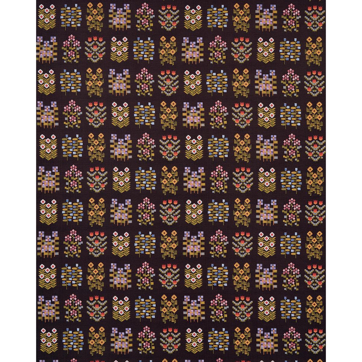 Annika Floral Tapestry - Multi On Espresso Fabrics | Schumacher