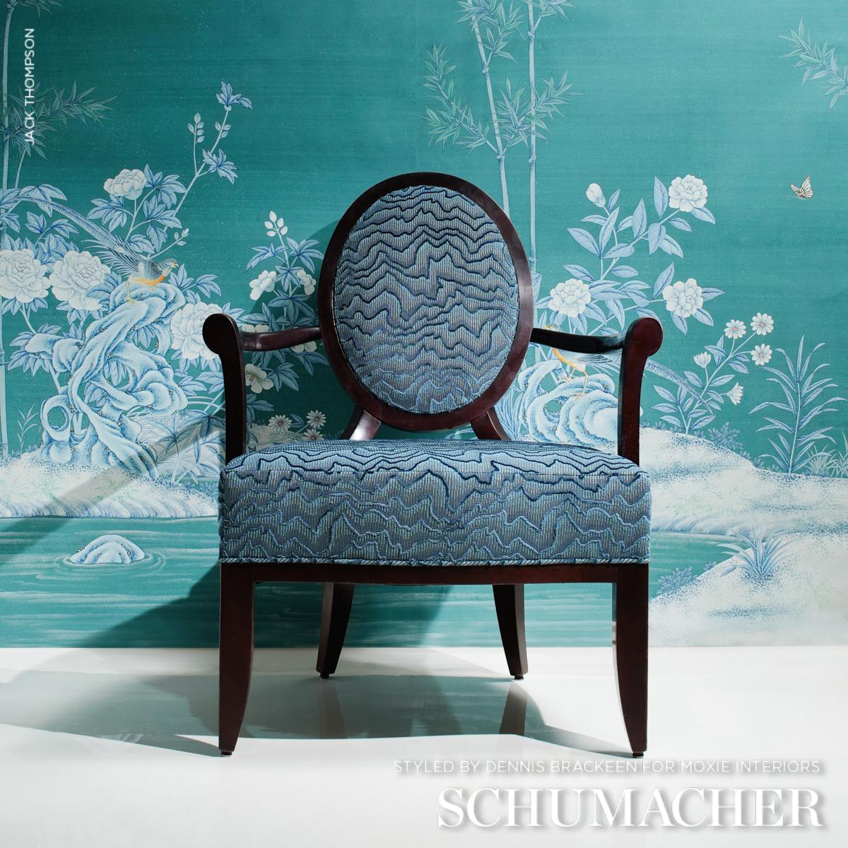 Zambezi Velvet - Slate Blue Fabrics | Schumacher