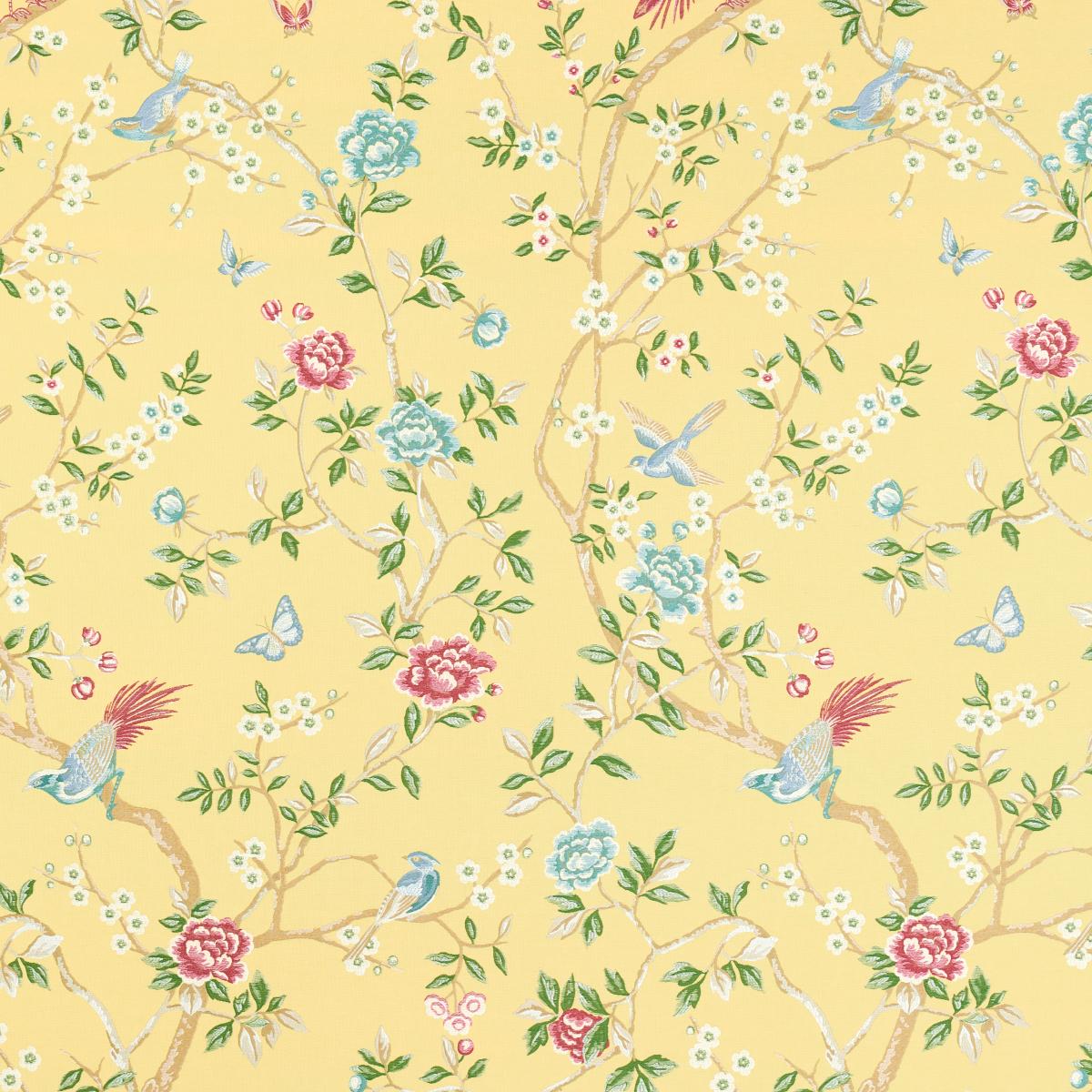 Georgia Vine - Soft Yellow Fabrics | Schumacher