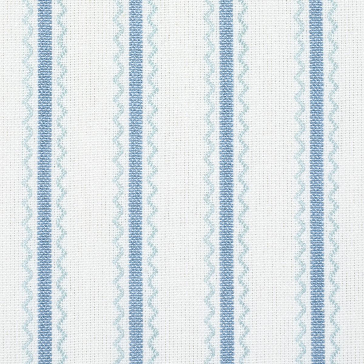 Birdie Ticking Stripe - China Blue Fabrics | Schumacher
