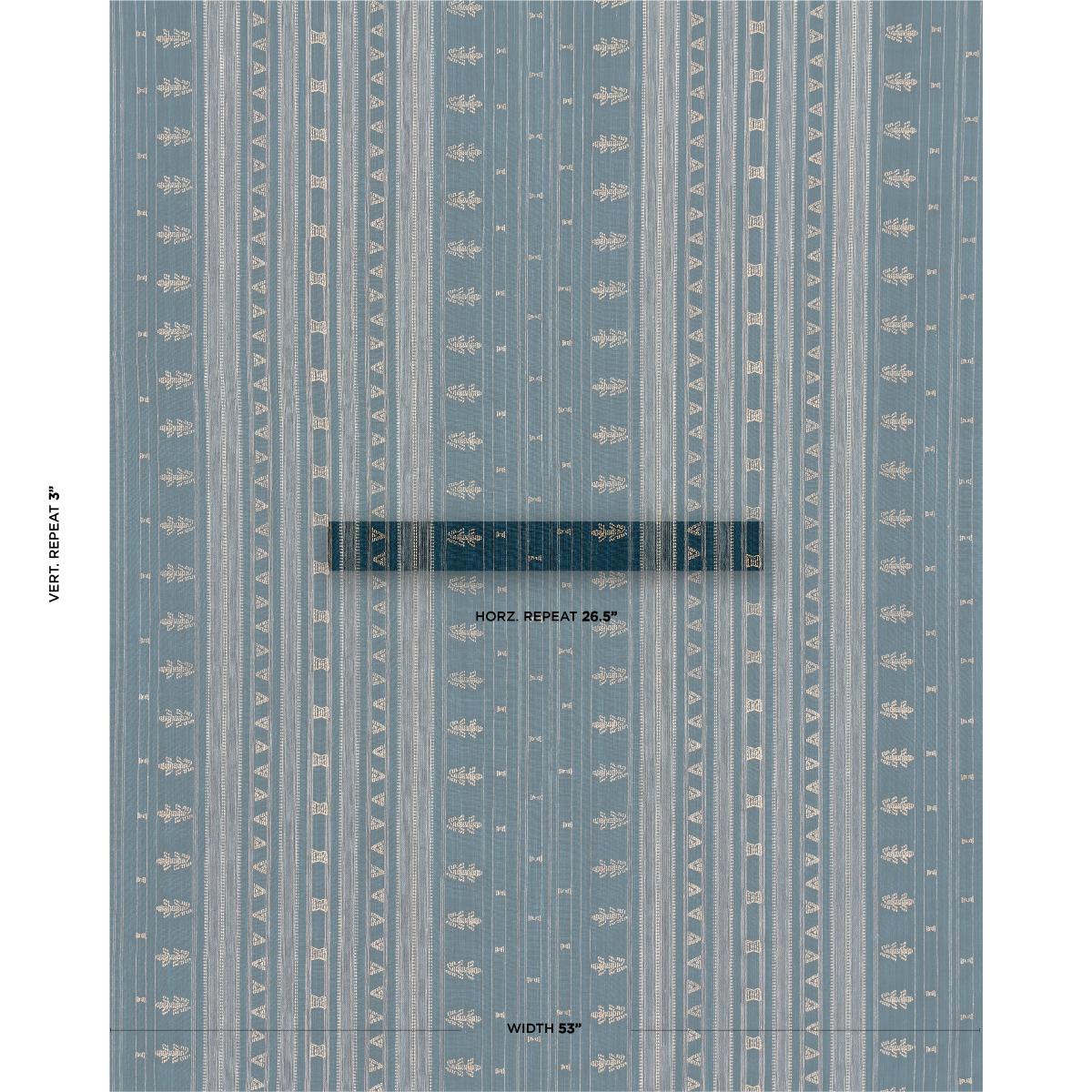 Nima Embroidered Cotton Linen - Indigo Fabrics | Schumacher