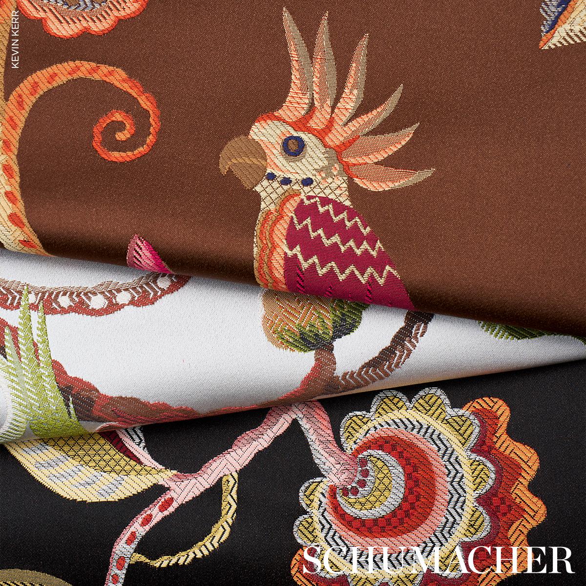 【スミレ様】専用 handmade Bird 布製品 Birds Of Paradise Woven - Noir Fabrics | Schumacher