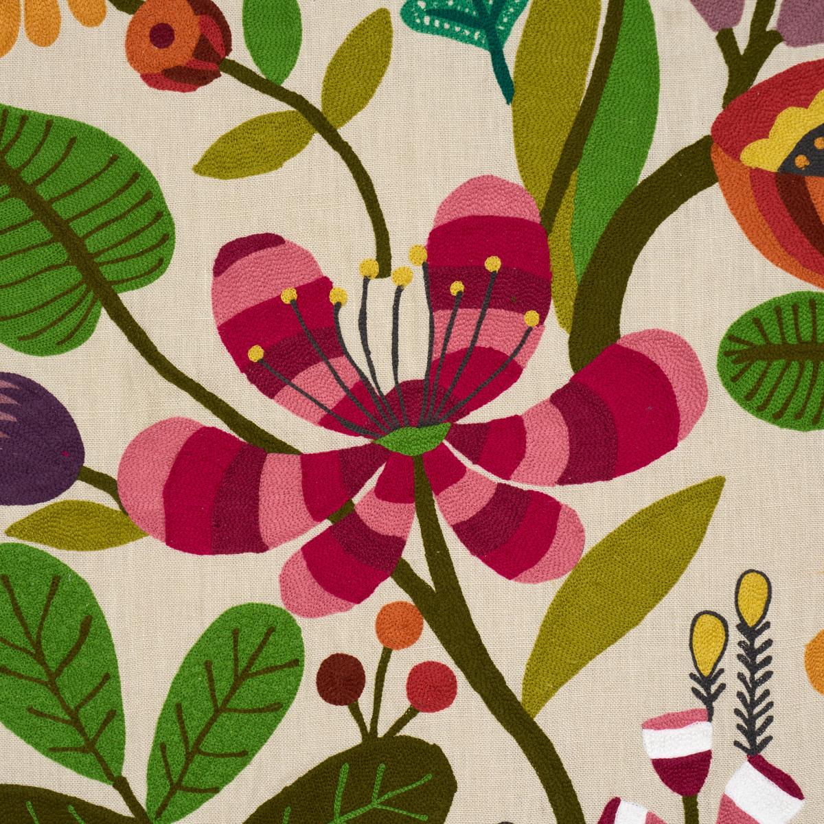 Modern Botanical Embroidery - Paradise Fabrics | Schumacher