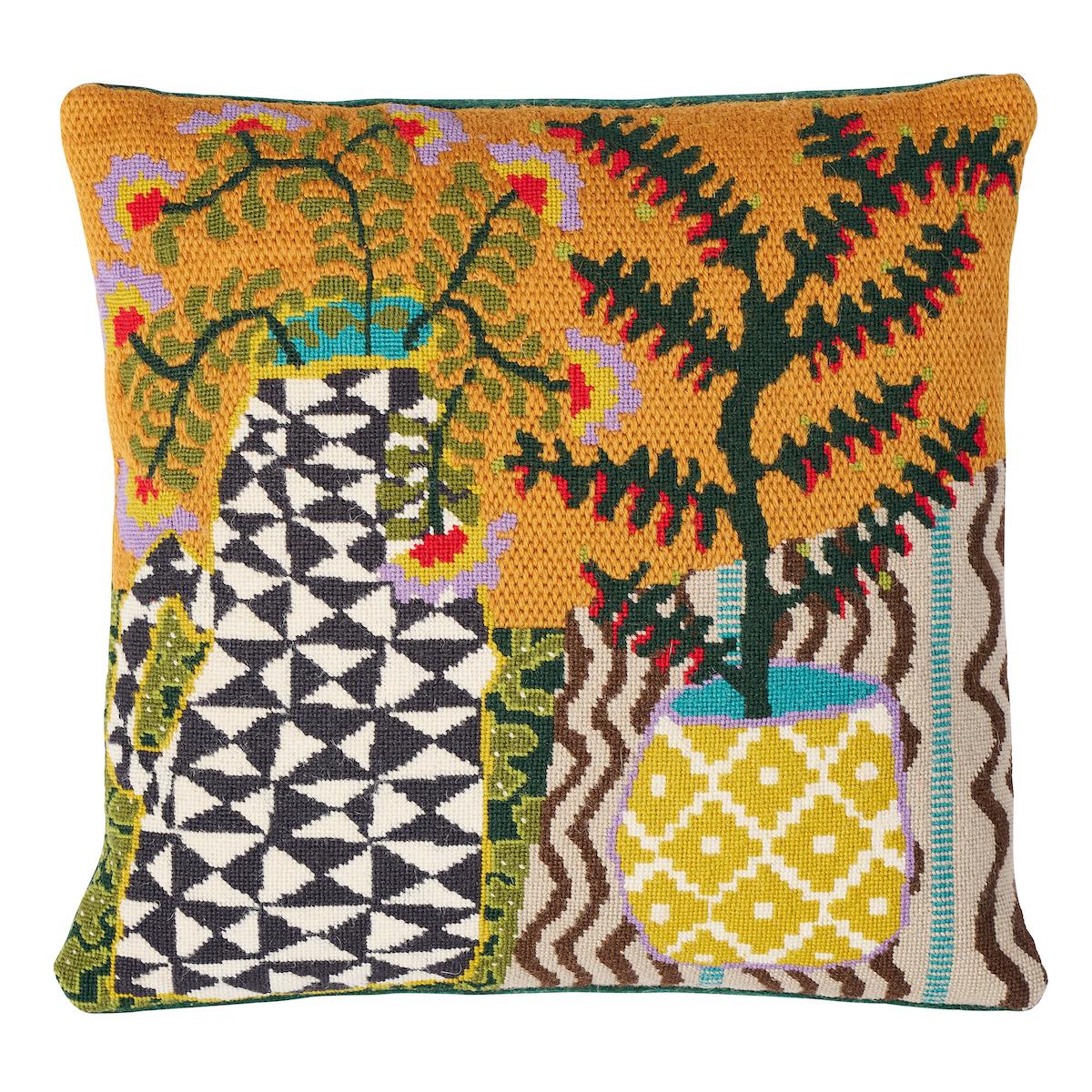 Ziggurat And Zulma Needlepoint Kit - Multi Pillows & Accessories