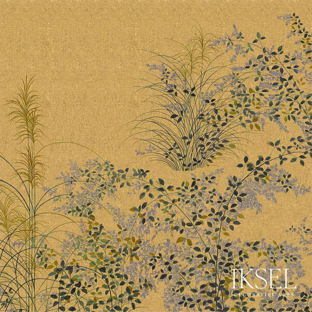 SCREEN SAVER & 東京ドギマギ　bch Japanese Meadow - Crackled Gold Wallpapers | Schumacher