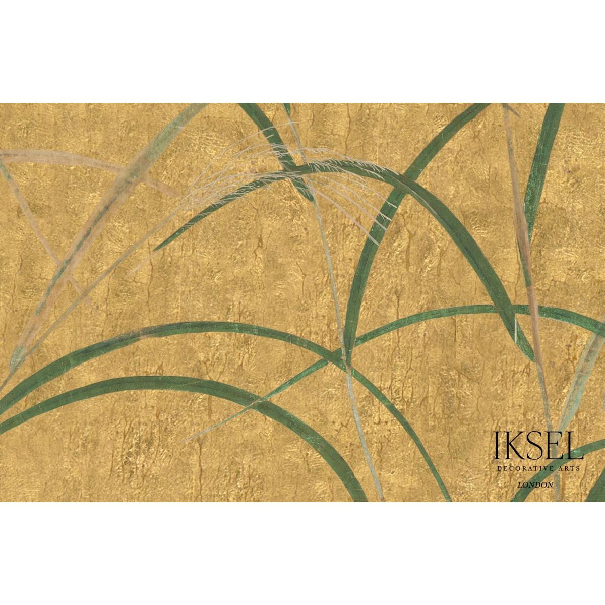 Japanese Grass - Crackled Gold Wallpapers | Schumacher