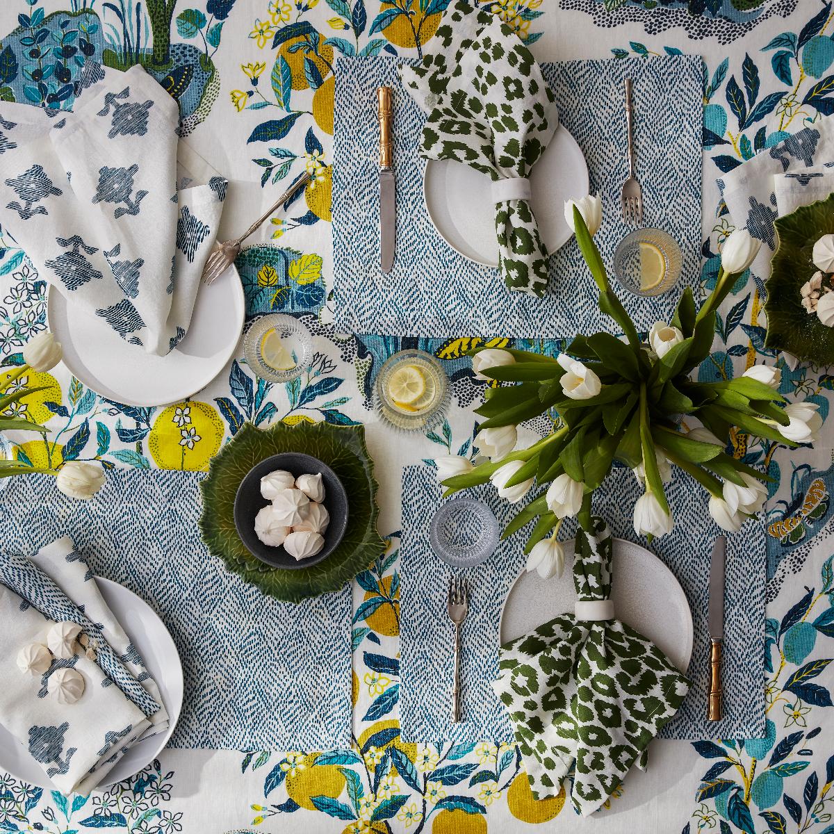 Iconic Leopard Tablecloth - Green Pillows & Accessories | Schumacher