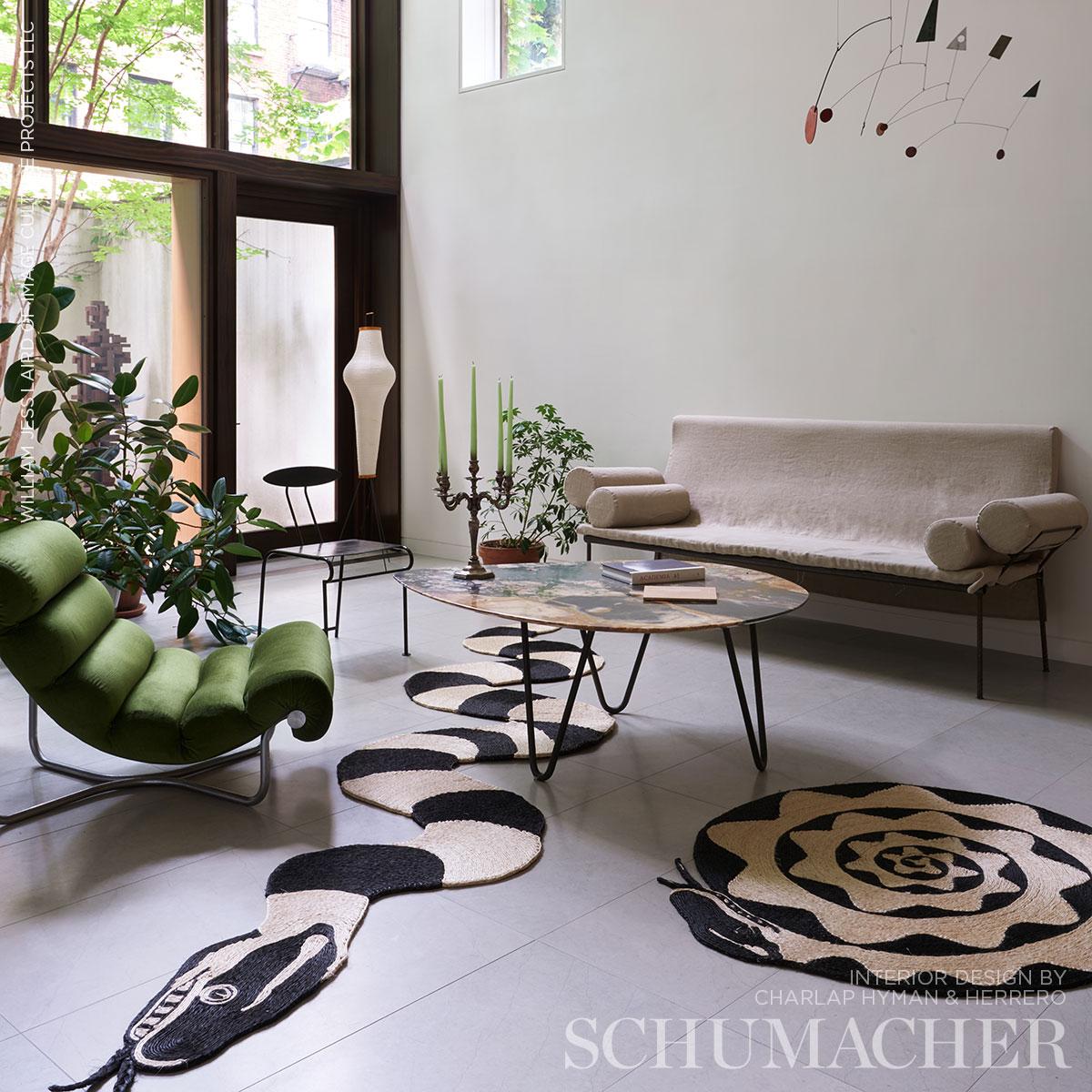 Serpiente Rug - Natural/Black Rugs | Schumacher