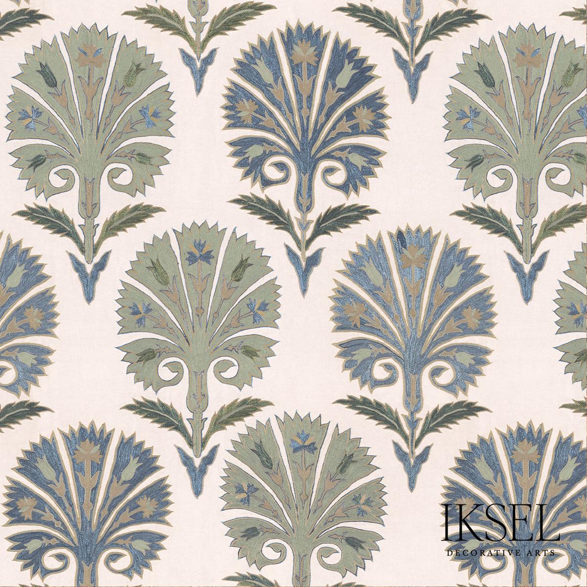 Suzani Carnation - Blues Fabrics | Schumacher