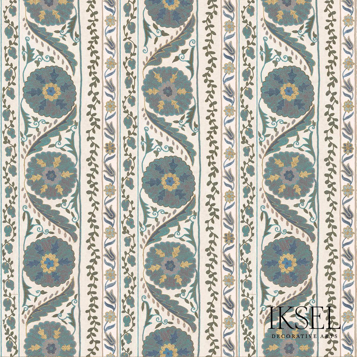 Suzani Borders - Blues Wallpapers | Schumacher