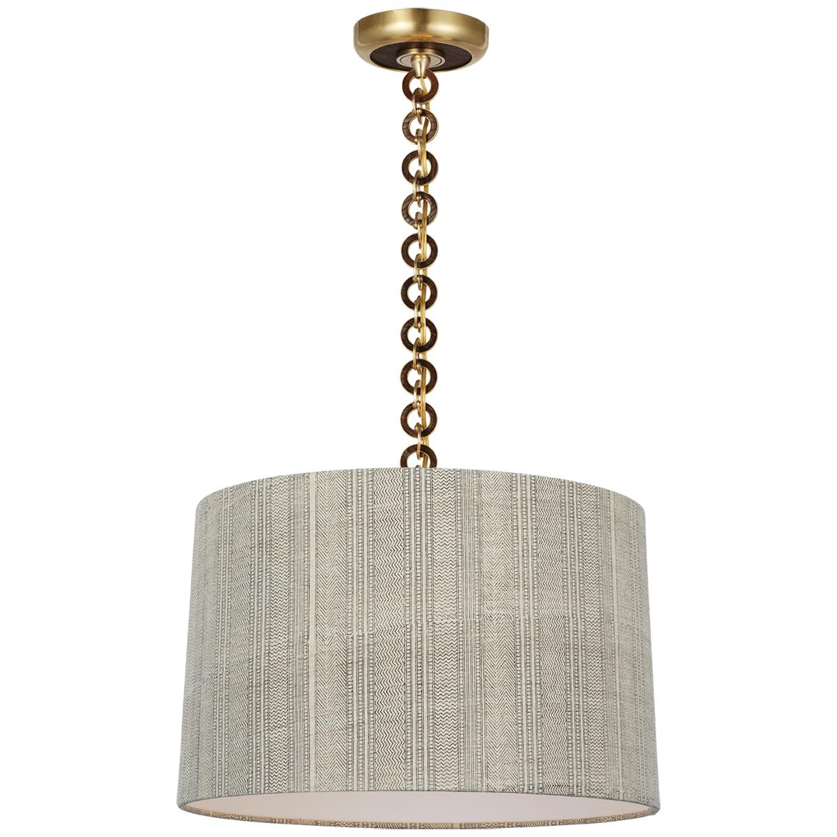 Evelyn Hanging Shade, Mohave - Antique Brass & Natural Oak Pillows