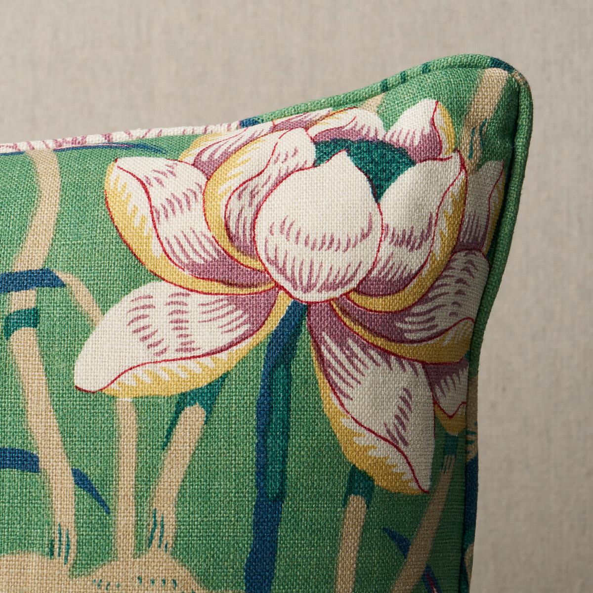 Lotus Garden Pillow - Jade Pillows & Accessories | Schumacher