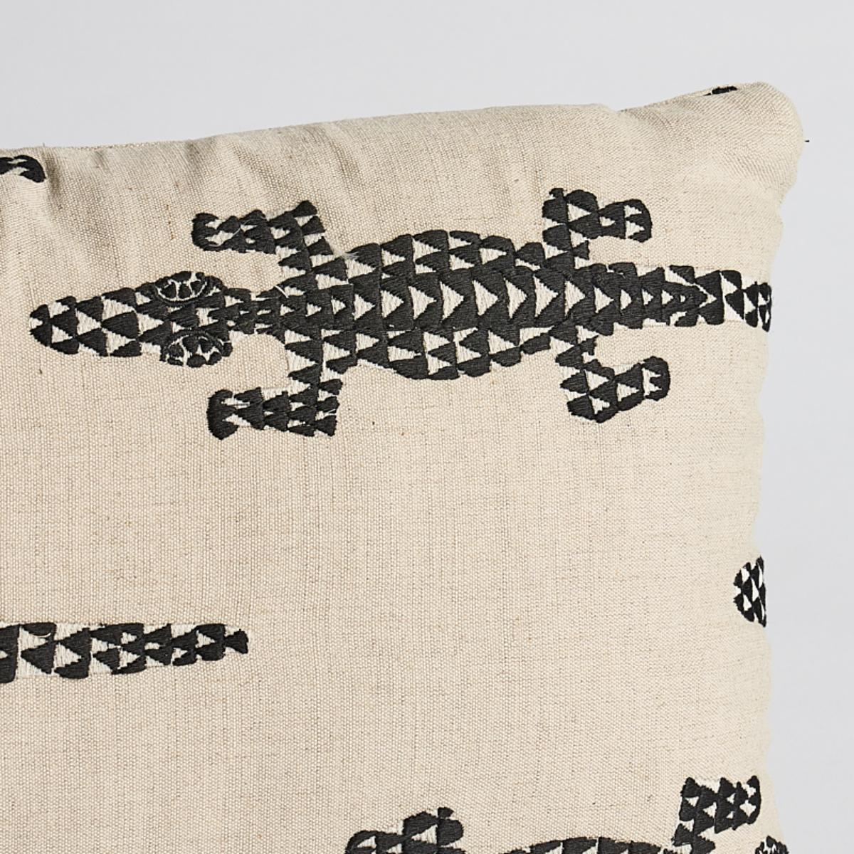 Baracoa Embroidery Pillow - Black Pillows & Accessories | Schumacher