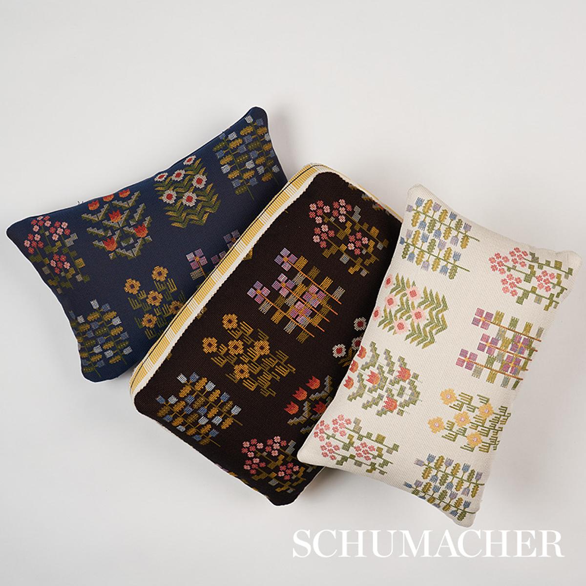 Annika Floral Tapestry Pillow - Multi On Ivory Pillows