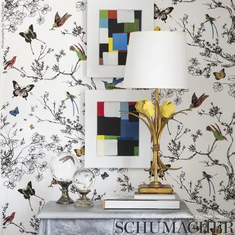 BIRDS & BUTTERFLIES_ MULTI ON WHITE