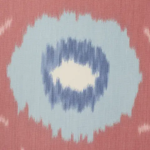 SAMARKAND IKAT II_ CHAMBRAY & CORAL