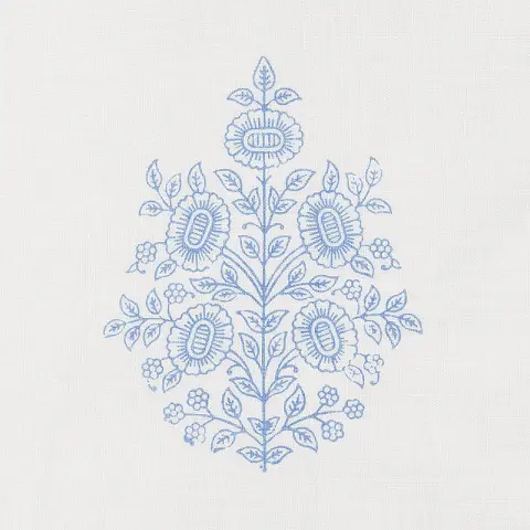 ASARA FLOWER SHEER_ BLUE