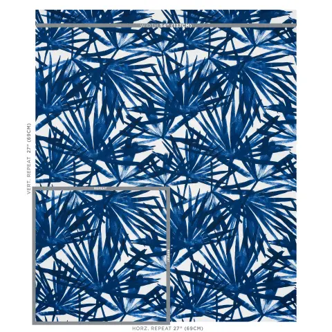 SUNLIT PALM LINEN_ BLUE