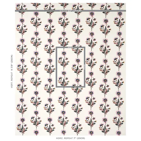 DIANTHUS HAND BLOCK PRINT_ RUST & ROSE