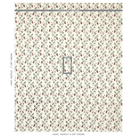 STRAWBERRY HAND BLOCK PRINT_ GRASS