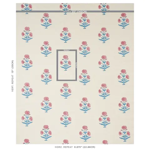 POPPY HAND BLOCK PRINT_ ROSE & SKY