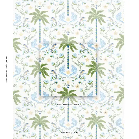 ISLAND PALM INDOOR/OUTDOOR_ BLUE & GREEN