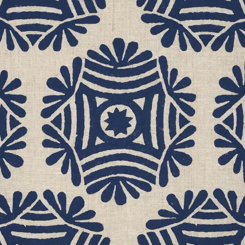 GILDED STAR BLOCK PRINT_ NAVY ON NATURAL