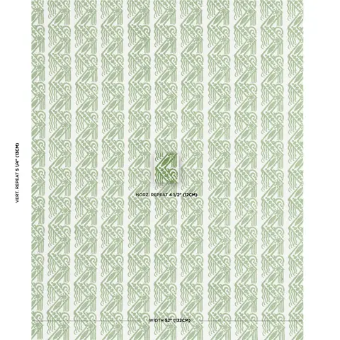 VENETIAN ZIG ZAG BLOCK PRINT_ GREEN