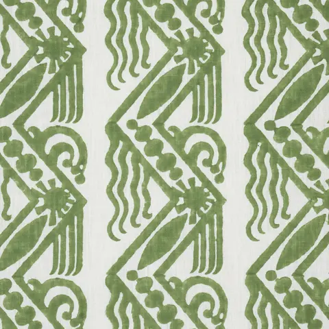 VENETIAN ZIG ZAG BLOCK PRINT_ GREEN