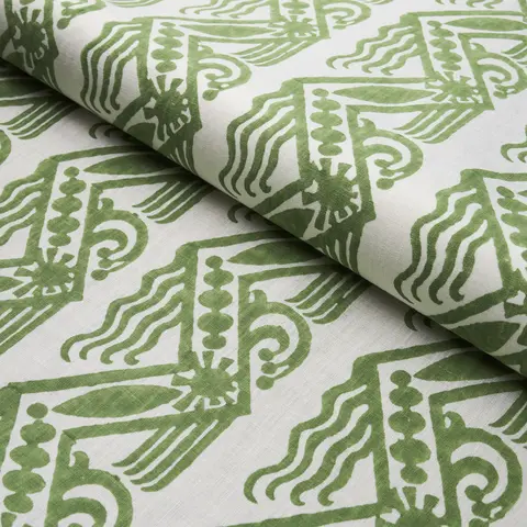 VENETIAN ZIG ZAG BLOCK PRINT_ GREEN