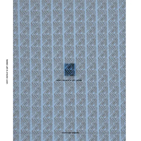 VENETIAN ZIG ZAG BLOCK PRINT_ BLACK ON BLUE