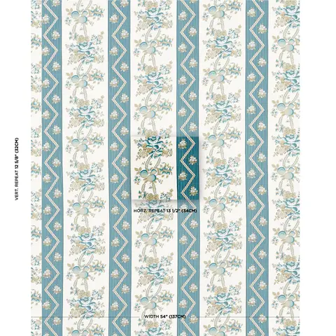 SYLVAIN FLORAL STRIPE_ TEAL