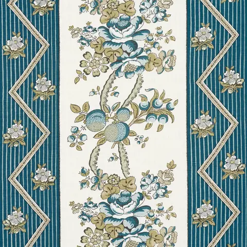 SYLVAIN FLORAL STRIPE_ TEAL