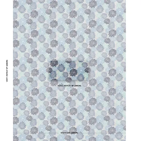 Dahlia Hand Block Print_ BLUES