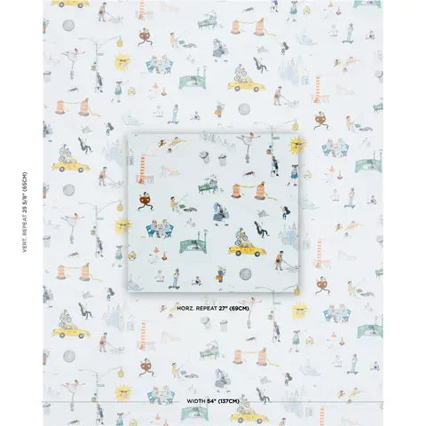 JOANA AVILLEZ'S STREET SCENES_ MULTICOLOR ON SKY BLUE