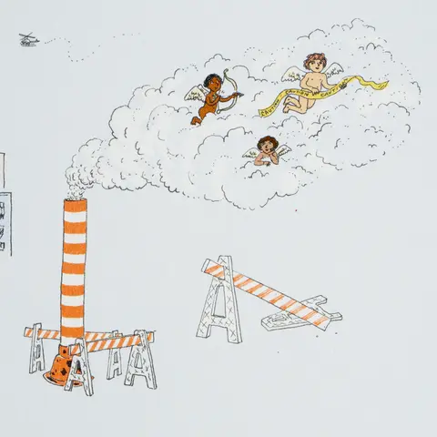 JOANA AVILLEZ'S STREET SCENES_ MULTICOLOR ON SKY BLUE