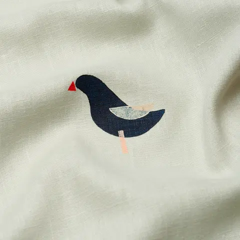 BIRDS HAND-BLOCK PRINT_ BLACK ON NATURAL