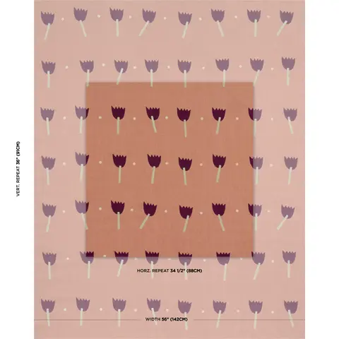 TULIP PLAY HAND BLOCK PRINT_ VIOLET ON RUST