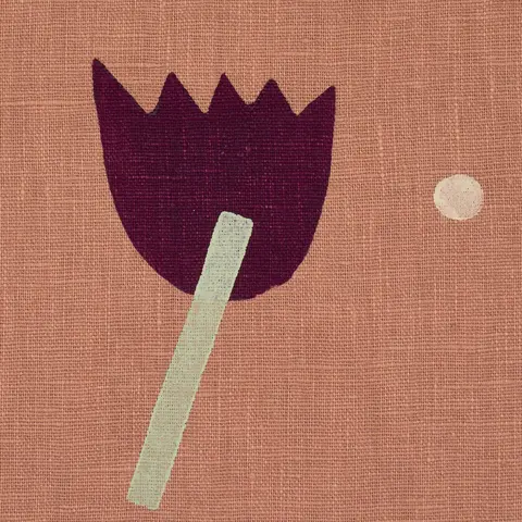 TULIP PLAY HAND BLOCK PRINT_ VIOLET ON RUST