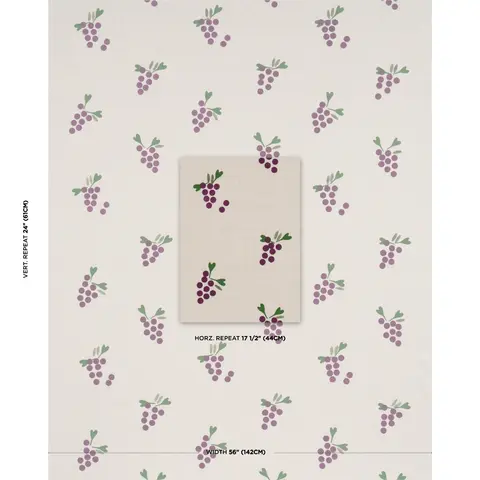 GRAPES HAND BLOCK PRINT_ PURPLE ON NATURAL