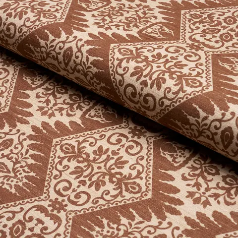 BERKELEY HAND PRINTED SILK_ CHESTNUT