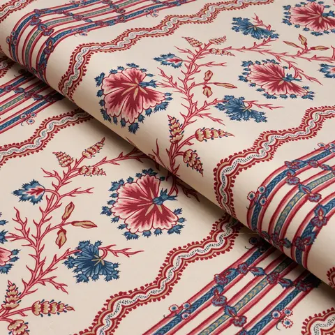 PARVATI FLORAL STRIPE_ VERMILION