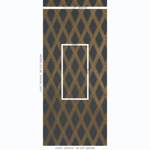 LES LOSANGES TOILE_ GOLD ON BLACK