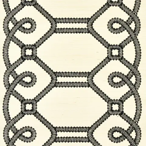 ZIZ EMBROIDERED SISAL_ BLACK